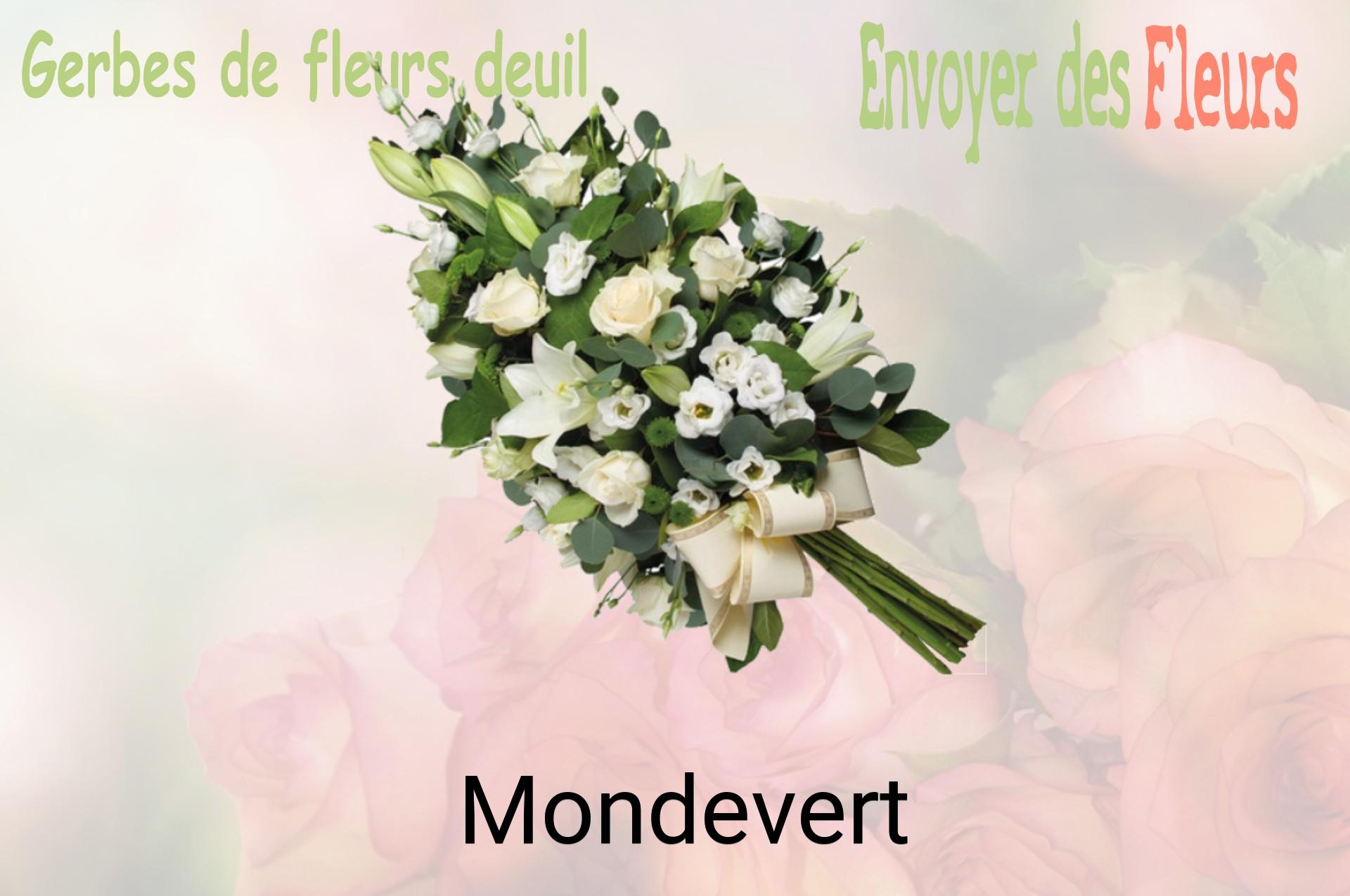 Gerbe de fleurs de deuil livrée à Mondevert